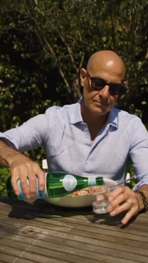 Stanley Tucci Instagram - A rare sunny day in the UK calls for a glass of @sanpellegrino_us and my favorite summer salad. AD