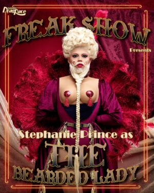 Stephanie Prince Instagram - Reposting this coz apparently you can’t see it on some accounts ❤️🎪❤️ #teamstephanie #teamstephanieprince #canadasdragrace @cravecanada @canadasdragrace 

Hair and Beard @wigkarma 
Lewk @mistymeadows.gurl 
Photo @eluvieracosta
Retouch @teapalm.retouch
Graphics @juan_castillo_videos @masstudiosintl
