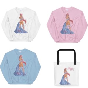 Stephanie Prince Instagram - Promo Look Merch is now available on Sweaters and Tote in my website! Link in Bio 💖 

Sweaters - $40 in size Small-3XL
Tote - $25

Art by @waripepple_