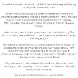 Stephen Fry Instagram - Extraordinary and sad that there has yet been no celebration/memorial for Edward Bond. Fierce and furious, he was, but such an important figure in British theatre. Good on Sam and Dex for arranging this (swipe left for more details)
