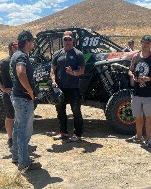 Steve Austin Instagram - The @gfiracing team had a helluva day in the desert testing for the @bestinthedesert Vegas to Reno race. @zach_kisman @tony_6.7 @gagepotter159 @jwaldaias 📸 @reddogschopshop and me had a flat in Carson City so we pulled over and dodged cars coming down the street and slapped a new tire on. Red Dog ran the jack and I set a new world record with the 4 way tire tool. 
Thanks to @nevadacerakote for offering the assist, as he was passing thru CC the same time we were. 🍺🍺
And I thru in a picture of Poncho because he is the Man. Good times!
@kawasakiusa @brokenskullbeer @esbcbrews