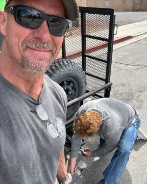 Steve Austin Instagram - The @gfiracing team had a helluva day in the desert testing for the @bestinthedesert Vegas to Reno race. @zach_kisman @tony_6.7 @gagepotter159 @jwaldaias 📸 @reddogschopshop and me had a flat in Carson City so we pulled over and dodged cars coming down the street and slapped a new tire on. Red Dog ran the jack and I set a new world record with the 4 way tire tool. 
Thanks to @nevadacerakote for offering the assist, as he was passing thru CC the same time we were. 🍺🍺
And I thru in a picture of Poncho because he is the Man. Good times!
@kawasakiusa @brokenskullbeer @esbcbrews