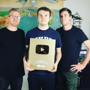 Steve Greene Instagram - This just came in the mail today, every bit of the credit should be shared with the great @george_kimmel and B money @brycehallock these boys bled for me to keep our shit real. No joke George literally landed on a career land mine more than once to keep the integrity of the pranks we did legit and BS free. I know people don't see a million as a lot any more but I couldn't be prouder of the way we did it. Titty thumbnails and WETT butts.