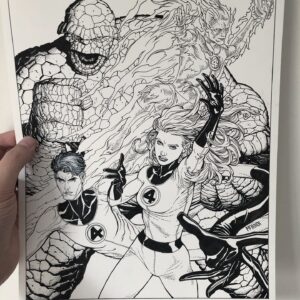 Steve McNiven Instagram - Here’s a look at a Fantastic Four variant cover I did for a San Diego Comic Con comic panel give away. Always so much fun to draw these characters! #fantasticfour #marvelcomics #variantcover #penandinkdrawing #stevemcniven