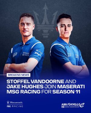 Stoffel Vandoorne Instagram - All-new lineup for @maseratimsg 🙌

Season 8 World Champion @svandoorne and @jakehughesrace will join the Trident for Season 11.

#FormulaE #Motorsport #Racing
