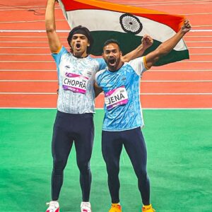Suresh Babu .R Instagram - முதன்முறையாக ஆசிய விளையாட்டில் 100 பதக்கங்களை உறுதி செய்துள்ளது இந்தியா! 

இதுவரை 91 பதக்கங்களை வென்ற நிலையில், வில்வித்தை, கபாடி, பாட்மிண்டன், கிரிக்கெட், ஹாக்கி, பிரிட்ஜ் ஆகிய போட்டிகளில் 9 பதக்கத்தை உறுதி செய்துள்ளது. இதன்மூலம் 100 பதக்கங்கள் இந்தியாவிற்கு கிடைப்பது உறுதியாகிறது. 

கடந்த 2018 ஆம் ஆண்டு கைப்பற்றிய 70 பதக்கங்களே இந்தியாவின் சிறந்த சாதனையாக இருந்தது

#AsianGames2023 #india