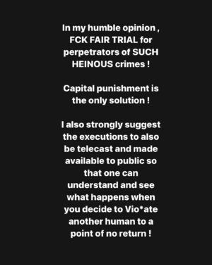 Sushant Divgikar Instagram - Today ,
I am so heartbroken ! 

To the departed ,
I pray you rest in peace and power and one can’t even imagine how painful it must’ve been , but as tears roll down my eyes as I type this ,
Nobody deserves this ! 
Nobody !!!! 

We will do our best to make sure your criminals are punished !! 

To the family of the departed ,
Please reach out to me and let me know if I can be of ANY help ! 

To you all reading this ,
Please come together because we need to fight this together !
