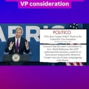 Symone Sanders Instagram - “He would certainly cause distraction that would be magnified times 10” @roycoopernc explains how his dangerous opponent running for Governor affected his decision to decline consideration for the VP role.