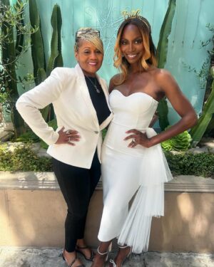 Taja V. Simpson Instagram - Still so full from the #bridalshower! My girls really showed me a great time. They made bringing the big day in a tad bit better 🩷

#tajavsimpson #bride #bridalshower #wife #wifey #blacklove