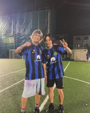 Takato Nagata Instagram - 岳くんとソサイチ
即席チームで優勝🏆

久々だった！
やっぱおもろい先輩です🙇‍♀️