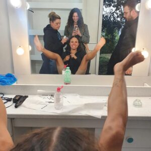 Tanya Reynolds Instagram - More #TheDecameron BTS joy joy joy.
🐀 🐀 🐀 🐀 
(In answer to your inevitable wtf is going on in the last video, question; i broke my ankle is the short answer).
Watch our weird and wonderful show on @netflix now. Yeah literally right now, go on.