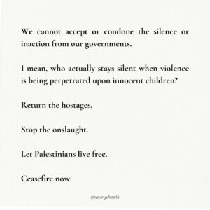 Tarang Chawla Instagram - ALL EYES ON RAFAH

Comments switched off by me. Here’s why👇🏽 

I don’t like turning off the comments on posts, but some people have made threats against others online and I take that very seriously so I have turned off comments. 

I will probably post some resources about how to have a constructive conversation or something, I don’t know, but I’m not going to allow threats against others here. Disagree, but this isn’t the place for violence. 

Sorry. If you want to say something, please feel free to DM me.