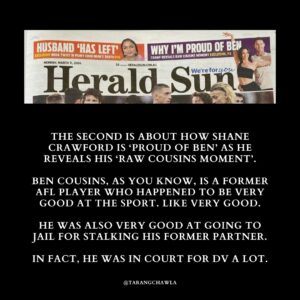 Tarang Chawla Instagram - AUSTRALIAN MEDIA IS FAST BECOMING AN ABSOLUTE MEME, YET THE ONLY ONES LAUGHING ARE THOSE IN CHARGE - FAILED TRUE CRIME NOVELISTS MASQUERADING AS JOURNALISTS.