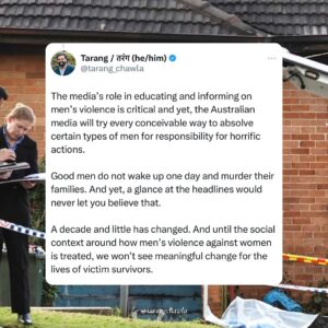 Tarang Chawla Instagram - NOTHING CHANGES IF NOTHING CHANGES

Heartbroken and devastated about the horrors of men’s violence and the media’s complicity 💔