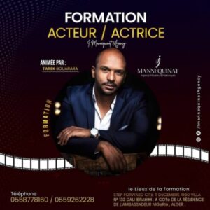 Tarik Bouarrara Instagram - 🔸دورة تكوينية في التمثيل
Formation de l’actorat
متاحة الآن لدى Imannequinat agency
🔴برنامج احترافي للهواة و الراغبين في التعلم و الدخول في مجال التمثيل 

👈🏽دورة معتمدة كثيرًا 
على الجانب التطبيقي
🔴الفئات المستهدفة: لكّل شخص يحب و يحلم في ان يصبح ممثل و يقف أمام الكاميرا سواء كان من الاطفال ،المراهقين او الكبار
👈🏿 الدورة من تأطير الممثل، سيناريست و الأستاذ تمثيل مسرح 
طارق بوعرعارة
🔶ماذا ستتعلم في الدورة:
🔸فهم شخصية في سيناريو بطريقة صحيحة
🔸فهم الحالات النفيسة و جانب النفسي لشخصية
🔸كيفية الوقوف أمام الكاميرا بدون أي توتر أو تردد
🔸كيفية حفظ و تأدية دور بدون وجود صعوبات و عوائق
🔴Dans cette formation vous allez apprendre :
♦️Comment jouer plusieurs états d’âmes 
♦️Comprendre correctement un personnage 
♦️Comment se tenir devant la caméra 
♦️Comment apprendre un rôle 
🔷مدة الدورة: هناك نوعين:
1: شهرين مرة في الأسبوع 
2:أسبوع والدراسة يوميا
🟣في نهاية الدورة نقدم لك شهادة مع 10صور إحترافية و فيلم قصير الخاص بك (vidéo de présentation)
مع المتابعة حتى بعد نهاية الدورة من أجل العمل.
لا تترددو في التسجيل، عدد الأماكن جد محدود !! 
لمزيد من المعلومات لا تترددو في الإتصال بنا :  0558778160 أو  0559262228
 
البريد الإلكتروني :  support@stepforward-dz.com 
الموقع الإلكتروني :  https://stepforward-dz.com/
العنوان : حي 11 ديسمبر 1960 رقم 133 الطابق الأرضي و الأول بلدية دالي براهيم