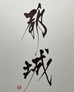 Taro Kono Instagram - 都城市のロゴは書家の紫舟さんによるものだそうです。池田市長と。