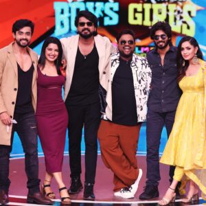 Tasty Teja Instagram - From the sets of  Kiraack Boys😊KhiladiGirls 😍R u guys ready for SEMI-FINALE😎
#tastyteja #priyankajain #shobhashetty #amardeep

My Outfit @rc_trendsetters