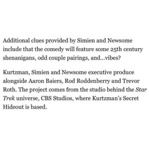 Tawny Newsome Instagram - Shit is crazy. I love @justin_simien and I’m so excited to make more Trek. 

Also there’s no non-insane way to be like “also hey my Dad died and this grief shit is wild.” But I did wear his watch on stage at Hall H when we announced the show and that felt nice. He really loved Star Trek. He told me recently Discovery had surged ahead as his favorite series, which I found to be rude but honest. 

Also Lower Decks has been the joy of my life and I’m so grateful to Mike McMahan for inviting me into this world. Excited to do more with friends new and old.