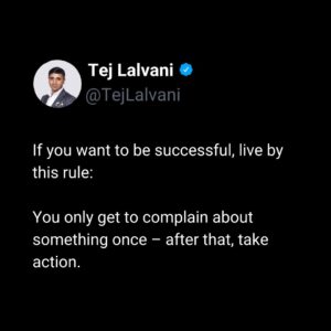 Tej Lalvani Instagram - Rule number one… 

#success #action #business