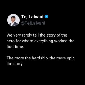 Tej Lalvani Instagram - The ‘winner’ who never faced adversity is a failure waiting to happen.

Don’t be disheartened when things don’t work out first time – it’s a vital part of the process.

#leadership #hardship #business
