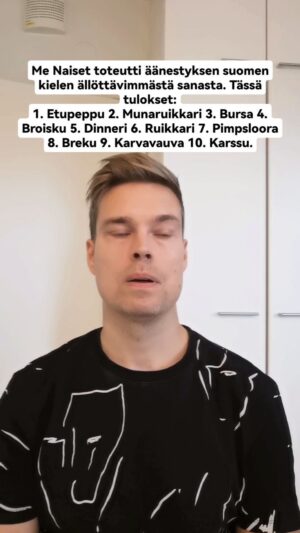 Tero Tiittanen Instagram - Mikä on sinusta ällöttävin suomen kielen sana?

#sunnuntai#kysely#gallup#ärsyttävä#sana#breku#dinneri#funnyvideos#comedians#brunssi#aamupala#ruoka#joke#tulos#sundayreels#hyväähuomenta