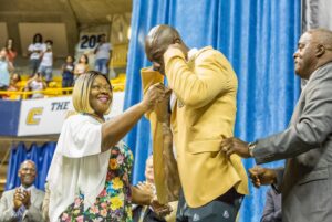 Terrell Owens Instagram - On this day 6 years ago, I DID IT MY WAY. 
The @profootballhof screwed me over not ONCE but TWICE but as my grandmama used to say, they can’t stop what God has in store for you. 
So thankful for ALL the 3500  people that traveled near and from afar to @utchattanooga to celebrate this day of immortality in the football world as I became HALL OF FAMER #317.
Thanks to my family, close friends and coaches whom I shared this special day. 
#halloffame #noregrets #chattanooga #HOF18 #AlexCity #UTC