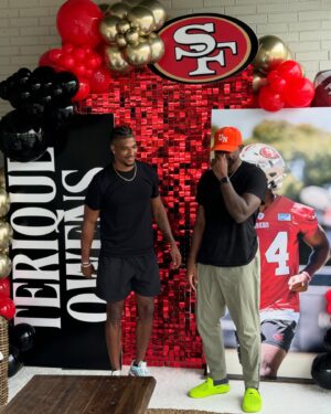 Terrell Owens Instagram - I’m so beyond grateful, thankful and proud right now. 
I appreciate everyone that came through to make this surprise “Going Away To Camp” party for @terique_owens a special day. 
I couldn’t be happier with the opportunity that you have in front of you. Stay the course and stay driven, motivated and inspired. Go Be You!! Go Be Your Great! 
A huge THANK YOU to @kustom_balloon_kreations for bringing this together in a short amount of time, you exceeded expectations and this was perfect. 🫶🏾 ❤️ 
 @chichi.nwaorie @yogijazporter @back.2.lifeupholstery @kylee._.owens @ashley_htxrealtor @cincerely.cece  @Klee_fence77 @tjdesign_interiors @tjdesign_interiors @rodwill_htx @blk_foxx @jonesrhondar @49ers #DESIRE #DEDICATION #DISCIPLINE #PROTOTYPE81