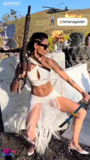 Tetiana Gaidar Instagram - “I am gonna walk on out of here and there ain’t a thing you can do about it” @tetianagaidar ⚔️🔪💃🤺😈💖 Name your favorite Most Badass Female Fight In The Dress Action Movie Scene in the comments below 👇