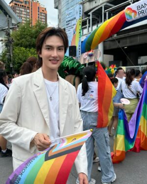 Thanayut Thakoonauttaya Instagram - Happy Pride Month! 🏳️‍🌈
It is time once again to remember the ongoing struggle of our community, from the past to the present. I deeply respect everyone who has worked tirelessly to change the old social system and strive for equality for all. We have much to celebrate, especially with the impending legalization of same-sex marriage in Thailand. We eagerly anticipate further progressive actions from the government. Lastly, I hope that we can become a source of pride for the world and host World Pride in the near future.