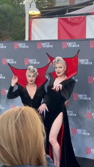The Boulet Brothers Instagram - Come with us to @knottsscaryfarm 50th Anniversary event! (Cameos by @dastmalchian & @bryanfullergram 😂)