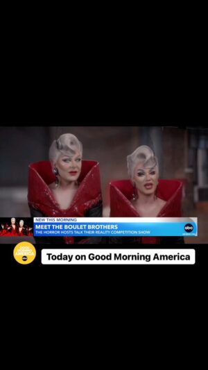 The Boulet Brothers Instagram - Earlier today on @goodmorningamerica - thanks for having us and for a fun interview @willganss @giobenitez (Link to the full interview on our profile) #bouletbrothers #goodmorningamerica #bouletbrothersdragula #drag #dragmakeup #horror