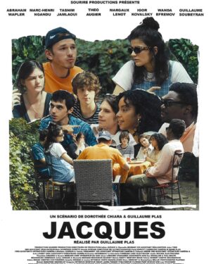 Théo Augier Instagram - « JACQUES » du grand @guillaume_plas projeté jeudi 27 juin à 19h à l’UGC Mairie D’Issy. Venez ! 

Réalisation : @guillaume_plas
Scénario : Dorothée Chiara & @guillaume_plas
Casting : @abrahamwapler , @marckenrii , @theo.augierbonaventure , @margauxlenot , @tasnim.jamlaoui , @guillaume.sb , @igor.kovalsky & Wanda Efremov
Directeurs de production : @manuelleben & @julienaveque 
1er Assistant Réalisateur : @julesthin
2nd Assistant Réalisateur : @nielsschroder
Scripte : @annaigmrvn 
Directeur de la Photographie : @faridkarioty
Cadreuse Caméra B : @diane.plas 
1ers Assistants Opérateurs Caméra A : @mathiasgodron & @yannis_vi
1er Assistant Opérateur Caméra B : @di_urbini
2nde Assistante Opérateur Caméra A : @lolaloubet
2nds Assistants Opérateurs Caméra B : charlo_pat & Christelle Ferreira 
Chef Électricien : @justinrouxel 
Électriciens : Timothée Girard & Swann Mercier
Chef Opérateur du Son : @lbrg_cesar 
Stagiaires Assistants Son : @zacmouillon & Félix Molto
Régisseurs généraux : @julienaveque & @manuelleben
Régisseur adjoint : @melvinmarty_
Renfort Régie : @felicie_robert
Cheffe Décoratrice : @shdrz_
Cheffes Costumières : @anaelle.misman & @lmthx
Chefs Maquilleurs : @elorabrechtpro & @maximilano_bellik
Photographe Plateau : @motokinakatani
Vidéaste Plateau : @gregoiremthx
Monteuse Image : lauraparade
Étalonnage : @florianpare
Mixeur Son : Lou Touchard
Assistant Mixeur Son : Gaspard Laloum
Sous-titres Anglais : @francescariccardi 
Compositeur Musique Originale : @milton_music_
Musiques : @later_music
Lieu de Tournage : @ledejeunersur 
Production déléguée : @sourireproductions
Producteurs : @manuelleben , @julienaveque & @victor.herault
Stagiaire de Production : @nielsschroder