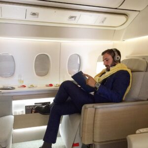 Thibaut Morgado Da Costa Instagram - thinking about my deals in Dubaï 🇦🇪 ✈️ #airfrance #fly #lapremiere #firstclass #champagne #caviar #france #dubai #fourseasons #work #life #notime #ciao