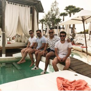 Thibaut Morgado Da Costa Instagram - With my bro's 🍾🌴☀️ #maroc #marrakech #🇲🇦 #friends #holidays #nikkibeach #sun #chill #ciao