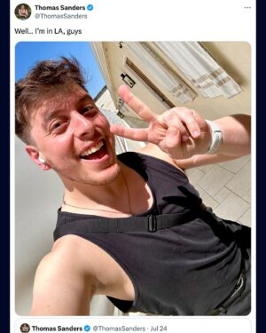 Thomas Sanders Instagram - This saga played out in less than two weeks. I’m reeling in the best possible way. 💜 Thank you to all who made this happen, it was a dream! Look for me whenever Season 10 of Um, Actually debuts!!