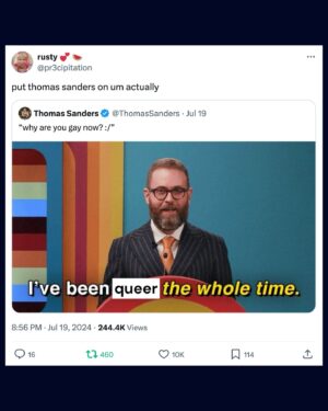 Thomas Sanders Instagram - This saga played out in less than two weeks. I’m reeling in the best possible way. 💜 Thank you to all who made this happen, it was a dream! Look for me whenever Season 10 of Um, Actually debuts!!