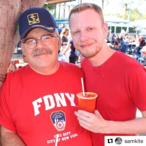 Tim Hooper Instagram - Had a great time at Disneyland with @samkite — I just go to people watch, not much on ridin rides so to say. But I did get me a 🍓 🍹! #disneybear #gaydays #firechief #mustachelife