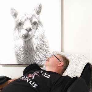 Tim Hooper Instagram - Taking a Sunday nap with the 🦙. #sundayfunday #stayinghome #sleepybear