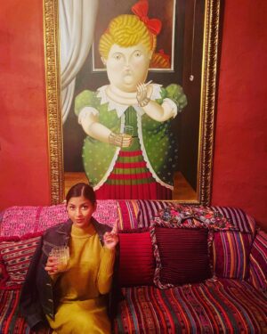 Tiya Sircar Instagram - One happy girl enjoying the heck outta Guaté. 🇬🇹💖

~ colorful, decorated streets of San Juan La Laguna
~ an original Botero in the bar at my new favorite hotel, @casapalopo (do yourself a favor and STAY HERE. DO IT!!)
~ lovely painted village of Santa Catarina Palopo
~ ancient Mayan ruins of Tikal
~ the veranda of Casa Palopo 
~ beautiful streets & 16th century ruins of Antigua Guatemala
~ in my element at the bi-weekly Mercado de Chichicastenango (an absolutely wild & wonderful experience, IYKYK)
~ waiting on a “lancha” to continue village-hopping around Lago de Atitlán
~ Mayan temple jump at Tikal (sorry, had to)
~ Casa Palopo, can NOT say enough about this place (“get thee to confession” and seriously, get thee to Santa Catarina Palopo!)

#Guatemala #Guate #Chichicastenango #LagodeAtitlan #AntiguaGuatemala