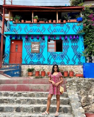 Tiya Sircar Instagram - One happy girl enjoying the heck outta Guaté. 🇬🇹💖

~ colorful, decorated streets of San Juan La Laguna
~ an original Botero in the bar at my new favorite hotel, @casapalopo (do yourself a favor and STAY HERE. DO IT!!)
~ lovely painted village of Santa Catarina Palopo
~ ancient Mayan ruins of Tikal
~ the veranda of Casa Palopo 
~ beautiful streets & 16th century ruins of Antigua Guatemala
~ in my element at the bi-weekly Mercado de Chichicastenango (an absolutely wild & wonderful experience, IYKYK)
~ waiting on a “lancha” to continue village-hopping around Lago de Atitlán
~ Mayan temple jump at Tikal (sorry, had to)
~ Casa Palopo, can NOT say enough about this place (“get thee to confession” and seriously, get thee to Santa Catarina Palopo!)

#Guatemala #Guate #Chichicastenango #LagodeAtitlan #AntiguaGuatemala