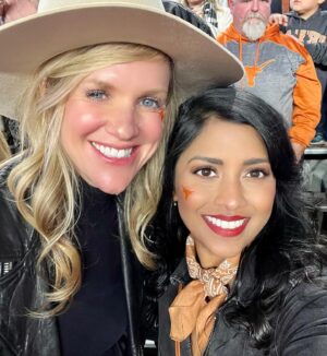 Tiya Sircar Instagram - We did it! My beloved Texas Longhorns are headed to the Big 12 Championship, baby! HOOK ‘EM HORNS! 🤘🏽🏈🤠🐂🥹

#TexasLonghorns #LonghornsNation
#TexasForever #ArchManningFTW😍

Thank you times a million to ma girl @hillaryjenson for the most crazy fun home game extravaganza yesterday! Was truly one for the BOOKS. 📚🙌🏽