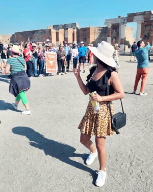Tiya Sircar Instagram - TFW you’re exploring the absolutely incredible ruins of Pompeii— a lifelong dream TBH — and get super pumped to see a big group of fellow Texans (Longhorns at that!!), instantly & excitedly throw up a Hook ‘Em 🤘🏽, and then immediately reconsider bc…who else would do something like this? In a place like that? It’s us. It’s Texans. The pride we feel, welp, we take it everywhere. 😆🤪

A story in 4 slides. 😂 

#TexasForever #HookEmHorns #LonghornLove #Pompeii #Italy