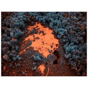 Tom Hegen Instagram - Last year, I travelled to Borneo to document the effects of illegal gold mining on the environment of this fragile ecosystem. For that project, I used color infrared photography to capture an extended range of wavelengths that clearly separates vegetation from other elements. 

In that way, the images reveal the impact of the mining operations in contrast to natural elements.
