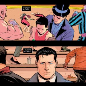 Tom Taylor Instagram - “There’s a child.”
Nightwing #111 is out now. 
Art by @samibasriart and @adrianolucascolor.
#Nightwing #Batman #alfredpennyworth #brucewayne #dickgrayson #dccomics #comics #dc