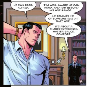 Tom Taylor Instagram - Some Alfred wisdom for Bruce Wayne at story time. 
From Nightwing #111.
#Batman #Nightwing #alfredpennyworth
