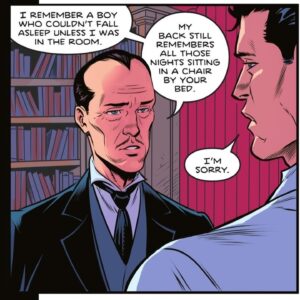 Tom Taylor Instagram - Some Alfred wisdom for Bruce Wayne at story time. 
From Nightwing #111.
#Batman #Nightwing #alfredpennyworth