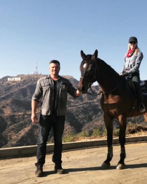 Tom Welling Instagram - Throwback to the #Lucifer set when my wife surprised us with a visit on horseback. 

#howcoolisTHAT