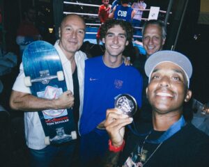 Tony Hawk Instagram - Thanks to @snoopdogg & @dbook for bringing the hype to men’s skatepark finals yesterday. And to @lavenueofficiel for hosting our misfit crew in celebration. Images by @atibaphoto, shiny silver medallion by @tomschaar 🛹🥈🍾