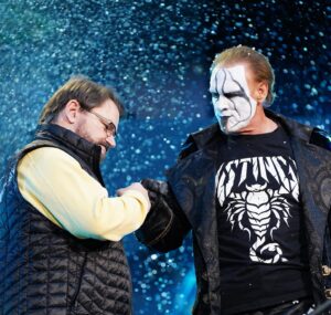 Tony Schiavone Instagram - Today is a celebration of one of the greatest performers ever in pro wrestling. From the first time I held a mic for @stinger at the TBS studios in 1987 to the career making match against Flair in 1988 to watching him doing crazy things in the ring here in AEW, I’ve been amazed at his accomplishments. But it’s the person behind the face paint that has made this so rewarding for those of us backstage. Today is my last chance to shout: “It’s Sting.” I am so very honored to be along for most of the ride of this incredible career. 🦂#ThankYouSting #aew #aewrevolution