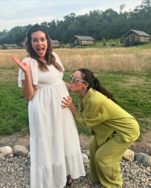 Torrey DeVitto Instagram - This weekend I got to celebrate my upcoming wedding with my best friends and sisters glamping at the beautiful @camparamoni . It was a weekend I will never ever forget. It was a weekend filled with love, joy, laughter, amazing conversation and deep connections. The time everyone took to make this weekend so perfect has left me speechless (even if I had to waddle my way through every activity). ❤️❤️❤️ #camparamoni